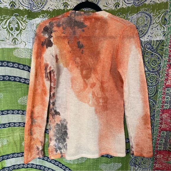 Coldwater Creek Painted Autumn Wool Blend Cardigan Size Small - Picture 8 of 13